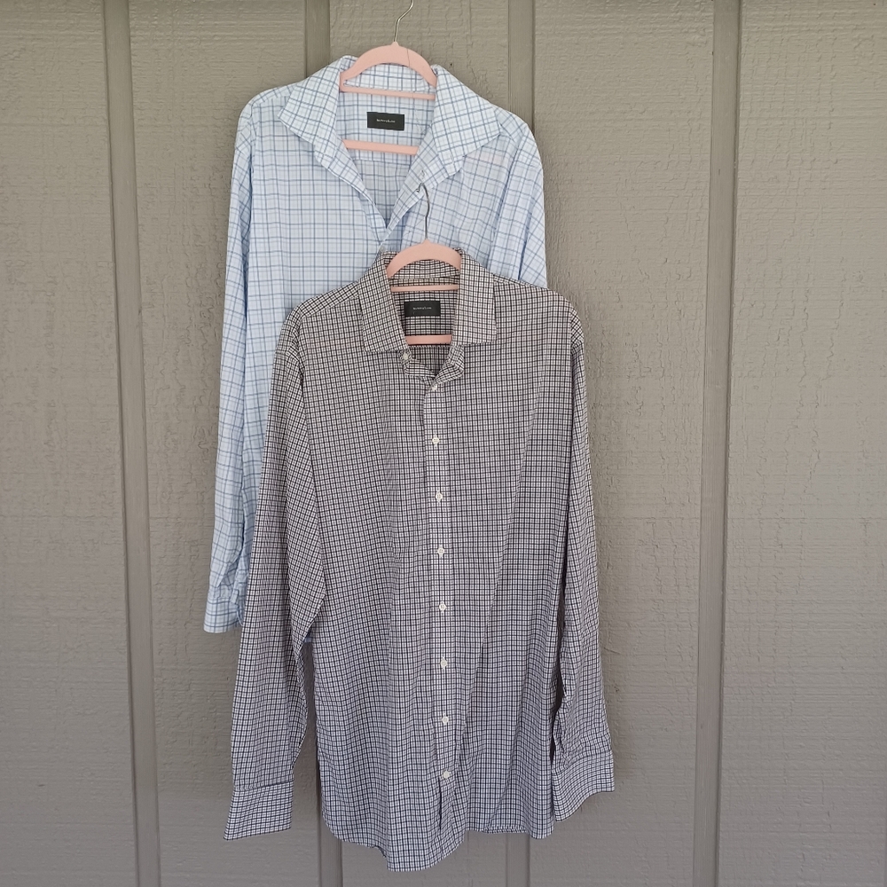 Alton Lane Mens Cotton Button Up Shirt Size 42 Lot Of 2 Long Sleeve